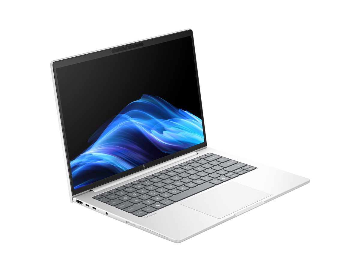 Лаптоп HP EliteBook 8 G1i AI 14″ Glacier Silver, Ultra 7-255U(up to 5.2GH/12MB/12C), 14″ WUXGA AG 300nits, 32GB 5600Mhz 1DIMM, 1TB PCIe SSD, WiFi 7 + BT 5.4, Backlit Kbd, FPR, Smart Card Reader, 3C Batt, Win 11 Pro, 3Y Offsite